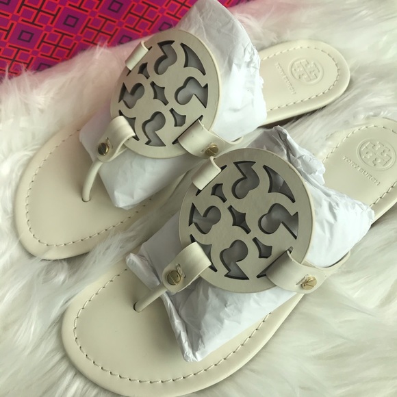 NEW IN BOX TORY BURCH MILLER SANDALS BLEACH - Picture 11 of 12